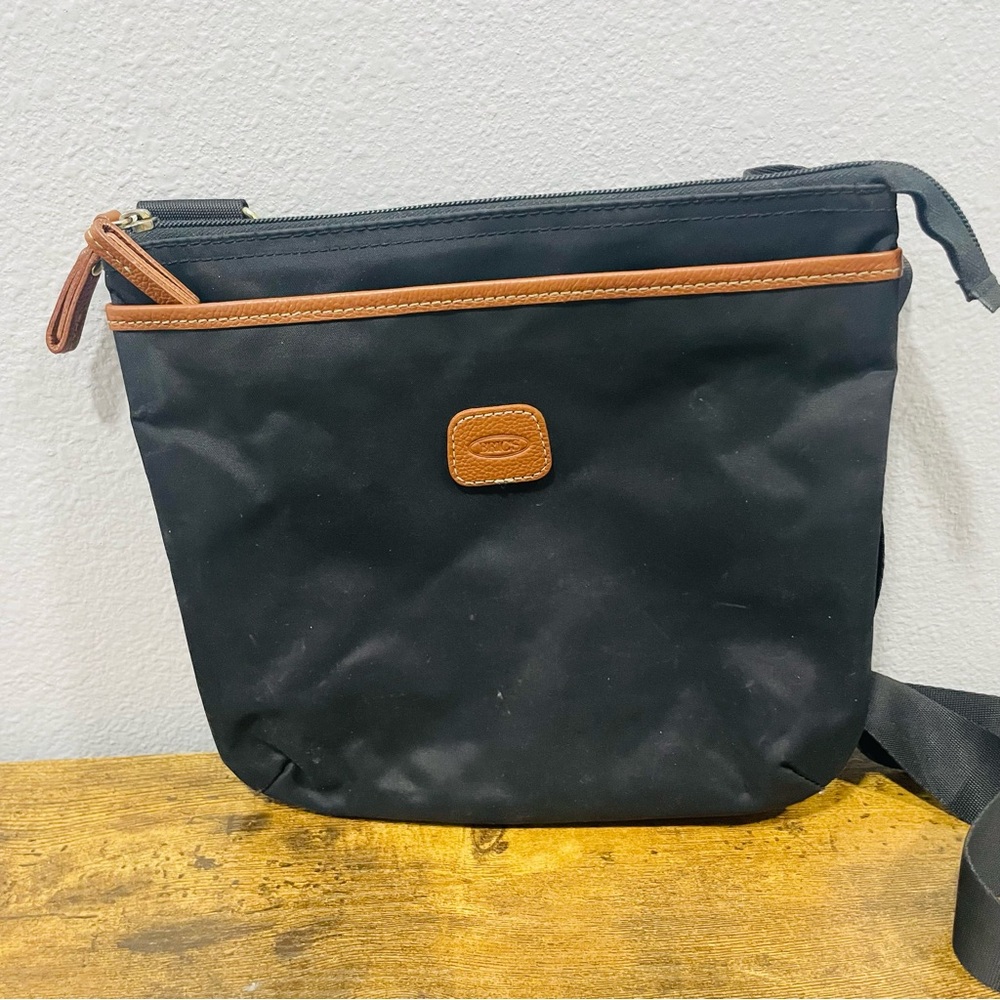 Bric’s Milano X-bag Urban Crossbody Black Nylon With Brown Tuscan Leather Trim